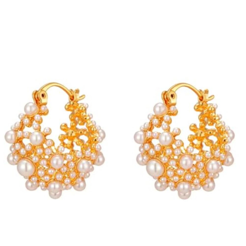 Luxury Pearl Hoop Earrings